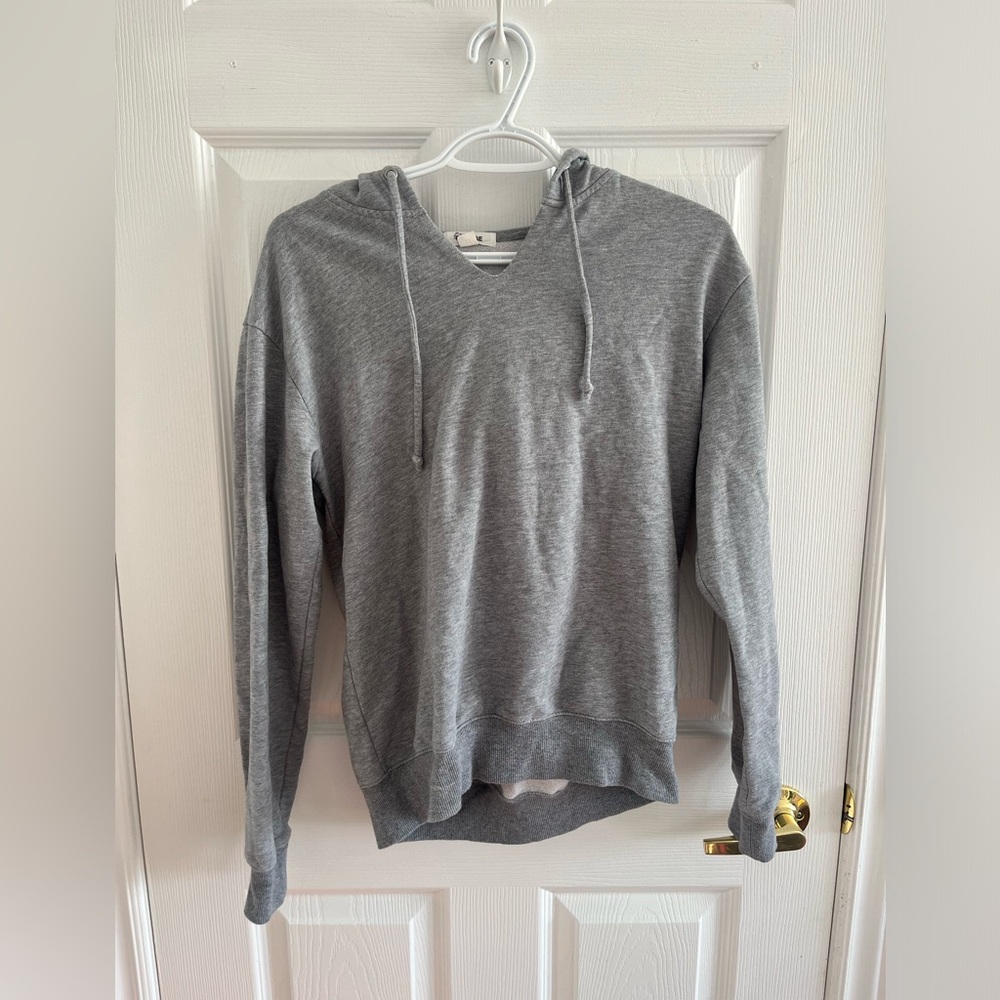 GARAGE grey hoodie with neck cut out in size small